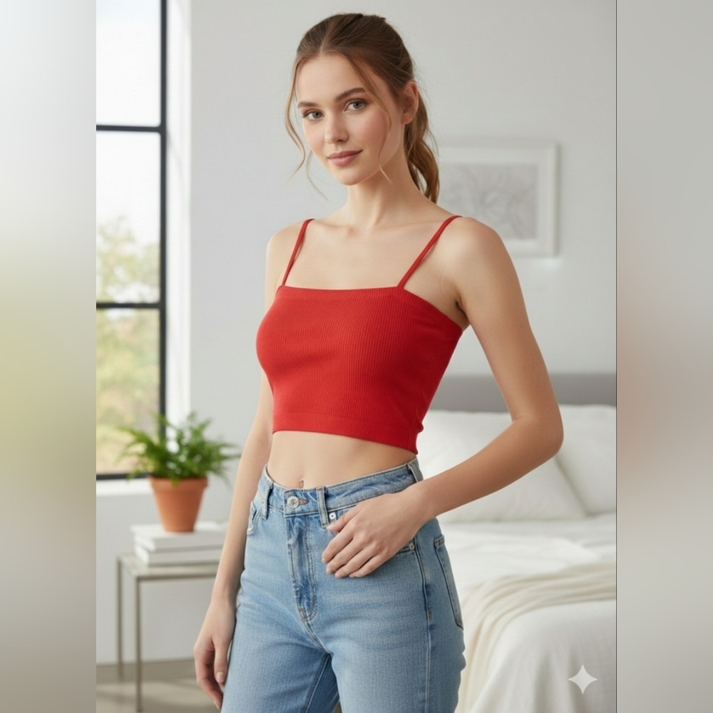 Brand: Francesca’s for Francesca’s)​Size: S (Small)​Color: Red​Style Crop Top